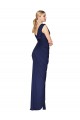 Sleeveless High Neck Soft Chiffon Dark Navy Long Formal Evening Gown / Prom Dress / Bridesmaid Dress London