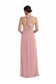 Sleeveless Halter Neck Soft Chiffon Dusty Pink Long Semi Formal Evening Dress / Bridesmaid Dress London