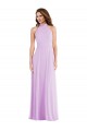 Sleeveless Halter Neck Soft Chiffon Lilac Long Semi Formal Evening Dress / Bridesmaid Dress London