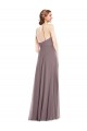 Sleeveless Halter Neck Soft Chiffon Dusty Rose Long Formal Evening Gown / Bridesmaid Dress London