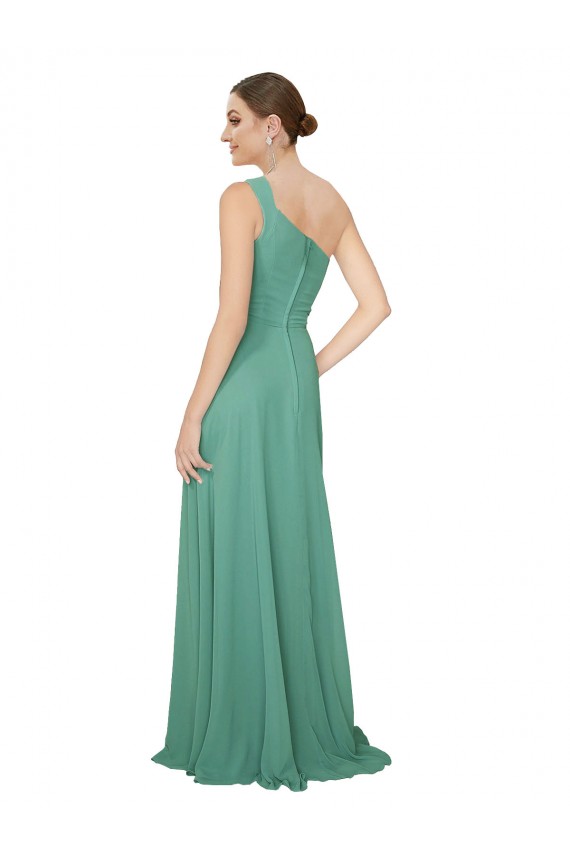 Sleeveless Strapless Soft Chiffon Icelandic Silver Long Bridesmaid Dress London