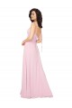 Sleeveless V-Neck Soft Chiffon Barely Pink Long Bridesmaid Dress London