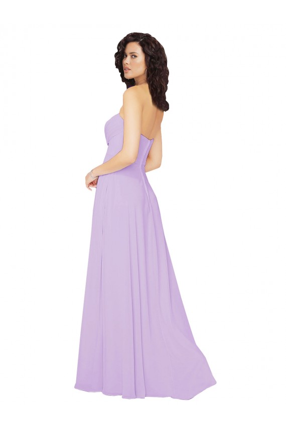 Sleeveless Strapless Chiffon Lilac Long Bridesmaid Dress / Evening Dress London