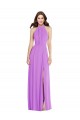 Sleeveless Halter Neck Soft Chiffon Violet Long Formal Evening Gown / Bridesmaid Dress London