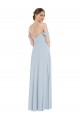 Flounce Sleeves Off the Shoulder Soft Chiffon Sea Glass Long Semi Formal Evening Dress / Bridesmaid Dress London