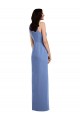 Sleeveless Jewel Neck Soft Chiffon Windsor Blue Long Bridesmaid Dress London