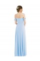 Sleeveless Off the Shoulder Soft Chiffon Light Sky Blue Long Formal Evening Gown / Bridesmaid Dress London