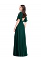 Bell Sleeves Bateau Neck Soft Chiffon Ever Green Long Semi Formal Evening Dress / Bridesmaid Dress London