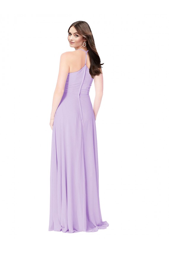 Sleeveless V-Neck Soft Chiffon Saffron Long Formal Dress / Bridesmaid Dress London