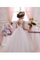 Sleeveless High Neck Tulle & Lace Ivory Long Little Flower Girl Dresses London