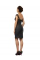 Sleeveless Off the Shoulder Soft Chiffon & Lace Slate Grey Knee Length Bridesmaid Dress London
