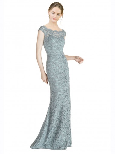 Cap Sleeves Off the Shoulder Lace Long Prom Dress / Bridesmaid Dress London