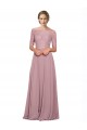 Short Sleeves Off the Shoulder Soft Chiffon & Lace Long Prom Dress / Bridesmaid Dress London
