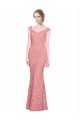 Sleeveless Strapless Lace Salmon Long Prom Dress / Bridesmaid Dress London