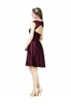 Sleeveless Square Neck Satin & Lace Grape Knee Length Bridesmaid Dress London