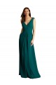 Sleeveless V-Neck Soft Chiffon & Lace Hunter Long Bridesmaid Dress London