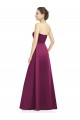 Sleeveless Strapless Satin Merlot Long Bridesmaid Dress London