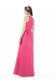 Sleeveless Jewel Neck Satin Ruby Long Bridesmaid Dress London