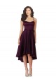 Sleeveless Scoop Neck Neck Satin Grape Short High Low Prom Dress / Bridesmaid Dress London