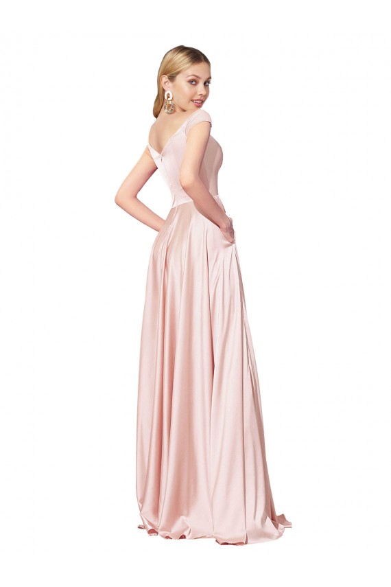 Sleeveless High Neck Satin Pink Long Formal Evening Gown / Prom Dress / Bridesmaid Dress London