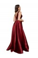Sleeveless V-Neck Satin Burgundy Long Formal Plus Size Evening Gown / Prom Dress / Bridesmaid Dress London