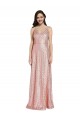 Sleeveless V-Neck Sequin Rose Gold Long Formal Evening Gown / Prom Dress / Bridesmaid Dress London
