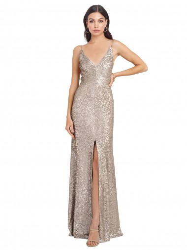 Sleeveless High Neck Sequin & Sparkling Sequin Silver Long Formal Evening Gown / Prom Dress / Bridesmaid Dress London