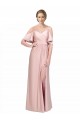 Cold Shoulder Off the Shoulder Silk like Satin Long Formal Evening Gown / Prom Dress / Bridesmaid Dress London
