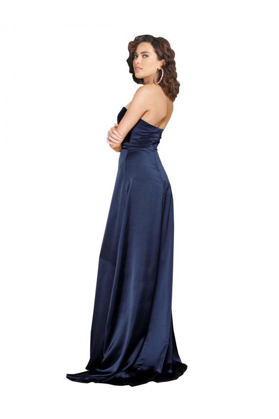 Sleeveless High Neck Silk like Satin Sapphire Long Formal Evening Gown / Prom Dress / Bridesmaid Dress London