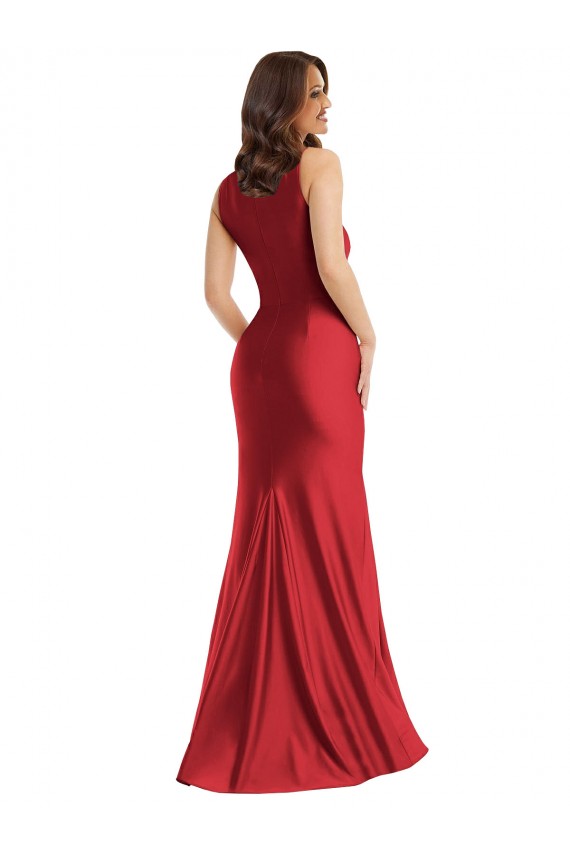 Sleeveless Square Neck Silk like Satin Red Long Formal Plus Size Evening Gown / Prom Dress / Bridesmaid Dress London