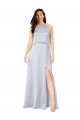 Sleeveless Halter Neck Silk like Satin Fog Long Formal Evening Gown / Bridesmaid Dress London