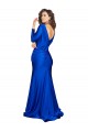 Long Sleeves V-Neck Silk like Satin Royal Blue Long Formal Evening Gown / Prom Dress / Bridesmaid Dress London