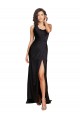 Sleeveless One Shoulder Silk like Satin Black Long Evening Dress / Bridesmaid Dress London