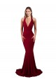 Sleeveless V-Neck Spandex Burgundy Long Formal Evening Gown / Prom Dress / Bridesmaid Dress London