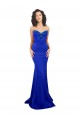 Sleeveless High Neck Stretch Crepe Royal Blue Long Formal Evening Gown / Prom Dress / Bridesmaid Dress London