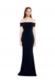 Sleeveless Off the Shoulder Stretch Crepe Dark Navy Long Formal Dress / Bridesmaid Dress London