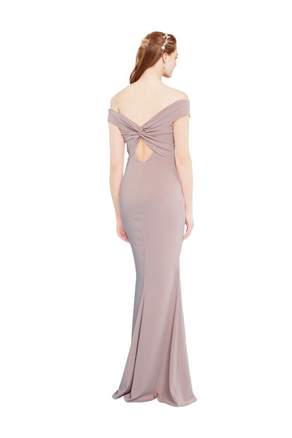Sleeveless V-Neck Stretch Crepe Dusty Pink Long Formal Evening Gown / Prom Dress / Bridesmaid Dress London