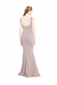 Cap Sleeves Scoop Neck Stretch Crepe Dusty Pink Long Formal Evening Gown / Prom Dress / Bridesmaid Dress London