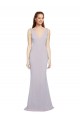 Sleeveless V-Neck Stretch Crepe Arctic Lilac Long Formal Evening Gown / Prom Dress / Bridesmaid Dress London