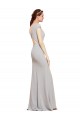 Sleeveless Boat Neck Stretch Crepe Dark Navy Long Formal Evening Gown / Prom Dress / Bridesmaid Dress London
