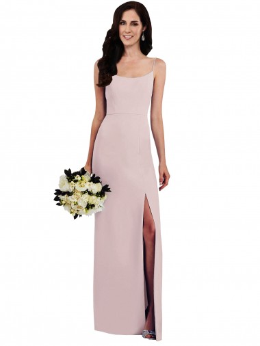 Sleeveless Spaghetti Straps Stretch Crepe Long Formal Evening Gown / Prom Dress / Bridesmaid Dress London