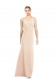 Sleeveless Bateau Neck Stretch Crepe Nude Long Semi Formal Evening Dress / Prom Dress / Bridesmaid Dress London