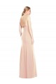 Sleeveless Bateau Neck Stretch Crepe Nude Long Semi Formal Evening Dress / Prom Dress / Bridesmaid Dress London