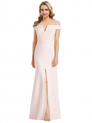 Sleeveless V-Neck Stretch Crepe Pink Long Bridesmaid Dress / Evening Dress London