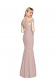 Sleeveless Off the Shoulder Stretch Crepe Dusty Pink Long Semi Formal Evening Dress / Prom Dress / Bridesmaid Dress London