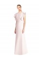 Cap Sleeves Bateau Neck Stretch Crepe Pink Long Formal Dress / Bridesmaid Dress London