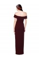 Sleeveless Off the Shoulder Stretch Crepe Burgundy Gold Long Formal Evening Gown / Prom Dress / Bridesmaid Dress London