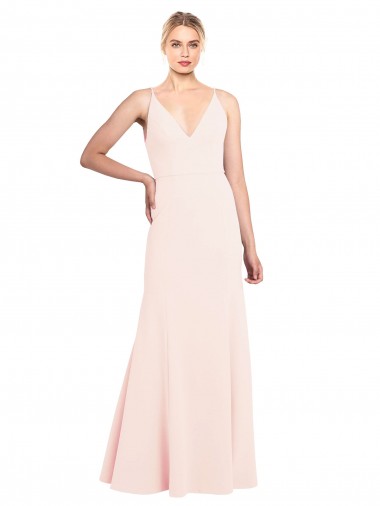 Sleeveless High Neck Stretch Crepe Pink Long Formal Evening Gown / Prom Dress / Bridesmaid Dress London