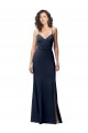 Sleeveless High Neck Stretch Crepe Dark Navy Long Formal Evening Gown / Prom Dress / Bridesmaid Dress London