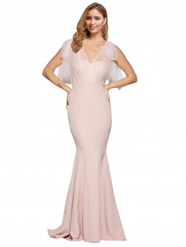 Sleeveless Sweetheart Stretch Crepe & Tulle Mauve Long Formal Dress / Bridesmaid Dress London